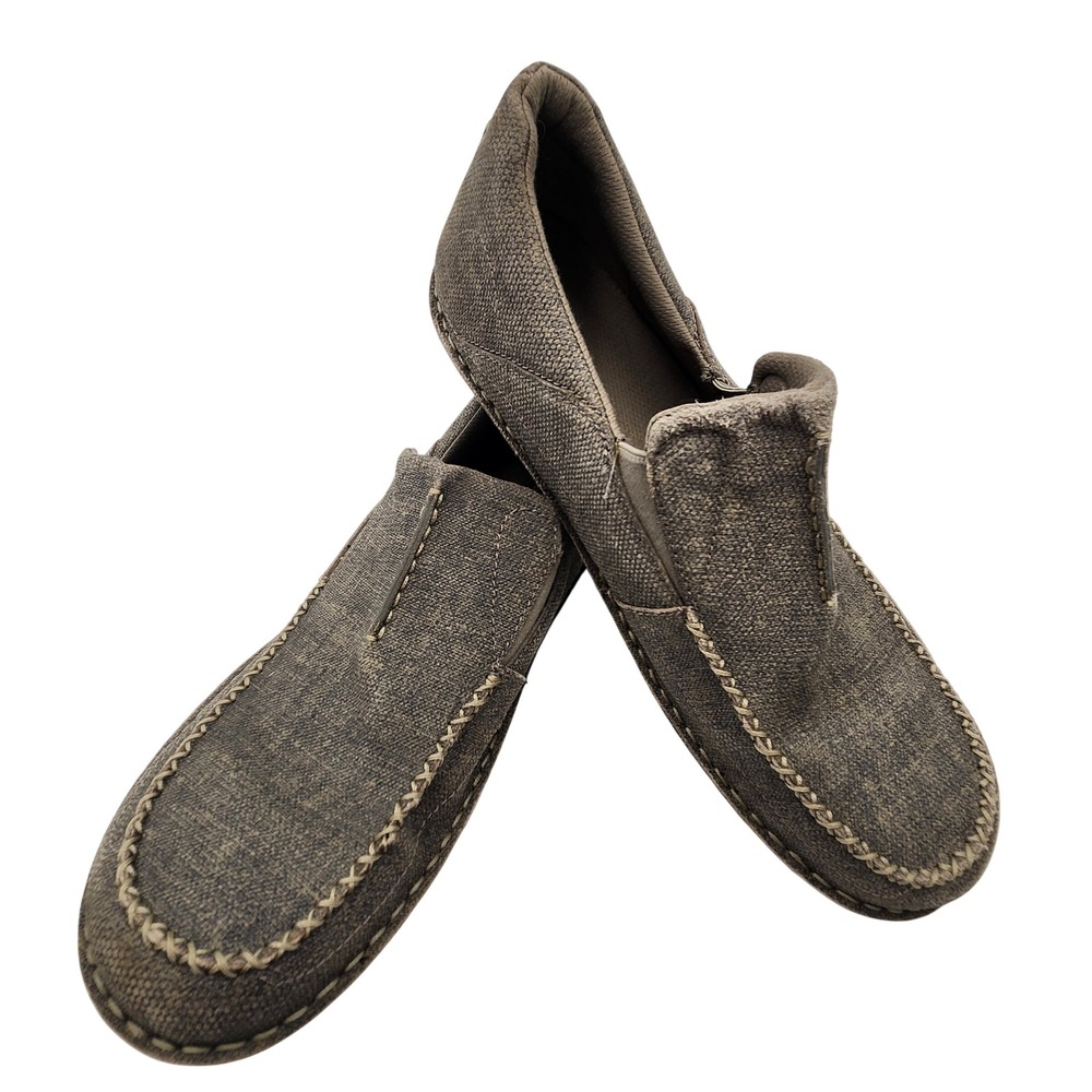 Patagonia Bungee Cord Mens 14 Brown Hemp Canvas Slip On Moccasin Loafers T11261